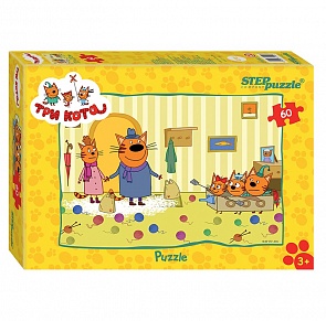 Яркий пазл из серии Три кота, 60 деталей (Step Puzzle, 81152sim)